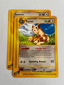 Furret 048/147 & Sentret 107/147 - Aquapolis 2002 Pokemon Cards | Mint Condition - Image 1