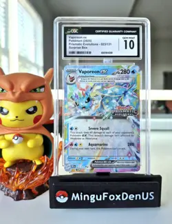 CGC 10 Vaporeon ex Surprise Box Prismatic Evolutions 2025 Pokemon Card #023 - Image 1