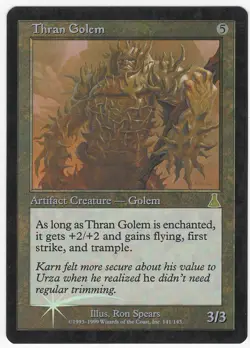 Thran Golem 1999 Urza's Destiny FOIL Colorless Artifact Creature MTG SP - NM AZ2 - Image 1