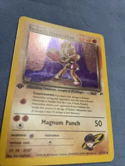 Pokemon TCG Rockets Hitmonchan Holo Rare Card 11/132 1st Edition LP/MP - Image 2