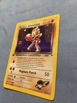 Pokemon TCG Rockets Hitmonchan Holo Rare Card 11/132 1st Edition LP/MP - Image 3