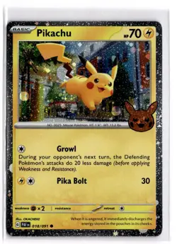2024 Pokemon #018/091 Pikachu Growl Pika Bolt Basic HP70 B - Image 1