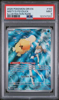 2025 Pokemon Destined Rivals Misty’s Psyduck #193 Illustration Rare PSA 9 Mint - Image 1