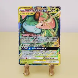Venusaur & Snivy GX Tag Team Pokemon Card 270 HP Holo Rare 1/236 - Image 1