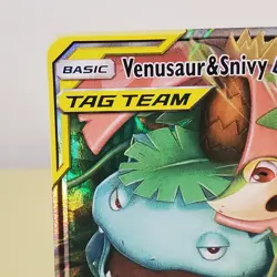 Venusaur & Snivy GX Tag Team Pokemon Card 270 HP Holo Rare 1/236 - Image 3