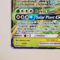 Venusaur & Snivy GX Tag Team Pokemon Card 270 HP Holo Rare 1/236 - Image 4