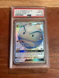 2019 Pokemon Sun & Moon Hidden Fates Electrode GX sv57 PSA 10 Gem Mint - Image 1