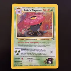 Erika's Vileplume #5/132, Gym Heroes Rare Holo, 2000 Vintage Pokemon TCG, LP - Image 1