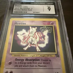 1999 POKEMON MEWTWO BLACK STAR PROMOS 3 MEWTWO STRIKES BACK CGC 9 MINT - Image 1