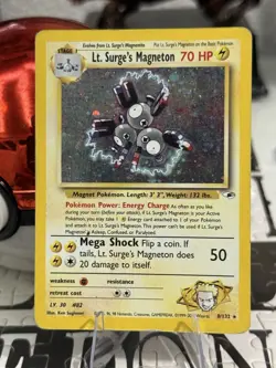 Pokemon TCG Lt. Surge's Magneton Gym Heroes 8/132 Holo Unlimited Rare - Image 1