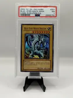 Yugioh Card Blue-Eyes White Dragon Super Rare PSA 7 Kaiba SKE-001 2004 Vintage - Image 1