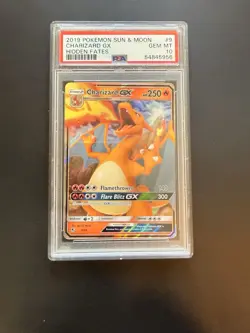 PSA 10 Pokemon TCG Charizard GX Hidden Fates Holo Ultra Rare Card 9/68 - Image 1