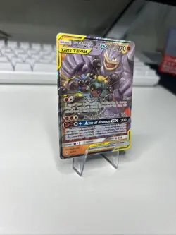 Pokemon TCG Marshadow & Machamp GX Holo Card 82/214 Sm-Unbroken Bonds - Image 2