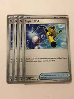 Pokemon Card Paldea Evolved 4x Playset Super Rod 188/193 - Image 1