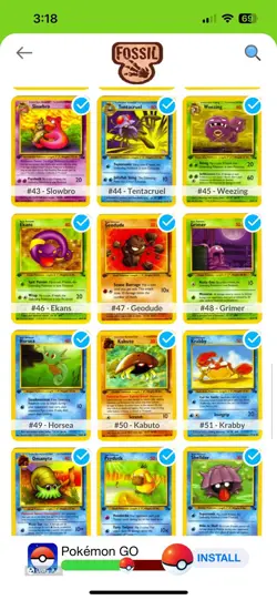 M/NM 1st Edition Fossil WOTC Pokemon Complete Common/Uncommon Lot 27 Cards - Image 5