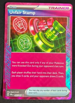 Unfair Stamp 165/167 Twilight Masquerade Ace Spec Holo Pokemon TCG Card NM - Image 1