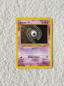 Unown [H] 28/105 Neo Destiny Regular Pokemon Card In Good Condition! 2000 - Image 1