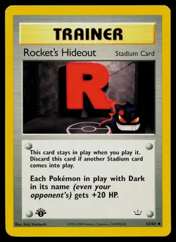 Pokemon Card - Rocket's Hideout Neo Revelation 63/64 Uncommon 1st Edition - Image 1