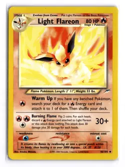 Pokemon TCG Card - Light Flareon 46/105 Neo Destiny Uncommon Vintage NM - Image 1