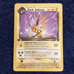 Pokemon TCG Dark Jolteon 38/82 1st Edition Non Holo Card Team Rocket Vintage NM - Image 1