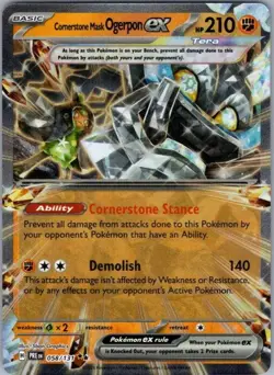 Pokemon Card Cornerstone Mask Ogerpon EX 058/131 Prismatic Evolutions Near Mint - Image 1