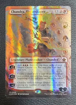Chandra, Flameshaper (Borderless) (Mana Foil) Foundations MTG NM Magic Card - Image 1