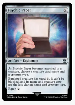 Psychic Paper | TARDIS Showcase | Doctor WHO | MTG | EDH Unblockable | NEW NM+ - Image 1