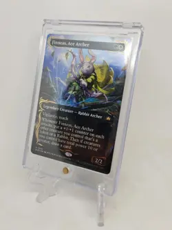 Finneas, Ace Archer (Borderless) (Raised Foil) Bloomburrow Foil NM (Anime Art) - Image 1