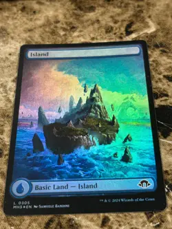 ISLAND #305 Magic MTG Modern Horizons 3 Foil Full Art - Image 1