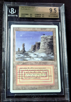 Plateau BGS 9.5 GEM MINT Quad - Revised 3rd Edition MTG - Rare - Low Pop! - Image 1