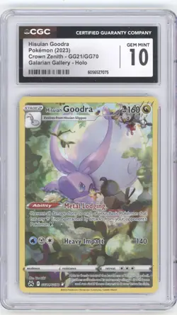 Pokemon TCG Hisuian Goodra Crown Zenith: Galarian Gallery Gg21/Gg70 Holo CGC 10 - Image 1
