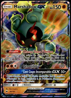 JUMBO Carte Pokemon MARSHADOW 80/147 GX Soleil et Lune 3 SL3 FR - Image 1