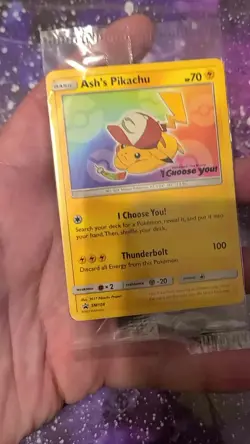 VIDEO** Ash's Pikachu SM108 Promo Sealed Pokemon TCG I Choose You! NM/M!! - Image 2