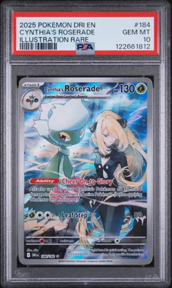 2025 POKEMON DRI EN-DESTINED RIVALS ILLUSTRATION RARE CYNTHIA'S ROSERADE PSA 10 - Image 1