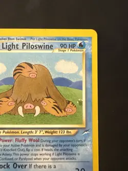 Pokemon Vintage Non-holo Rare Light Piloswine Neo Destiny 26/105 WotC - Image 3