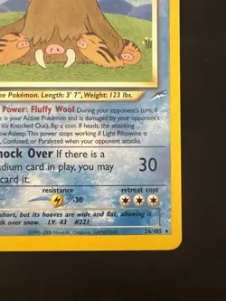 Pokemon Vintage Non-holo Rare Light Piloswine Neo Destiny 26/105 WotC - Image 4