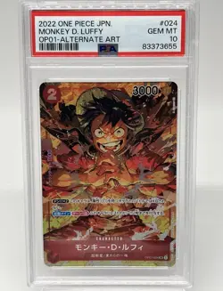 One Piece Card Japanese Holo Monkey D. Luffy OP01-024 PSA 10 GEM MINT Parallel - Image 1