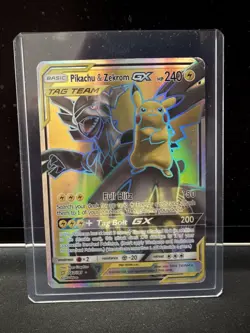 Pokemon Pikachu & Zekrom Tag Team GX Card Full Blitz Tag Bolt Ultra Rare - Image 1