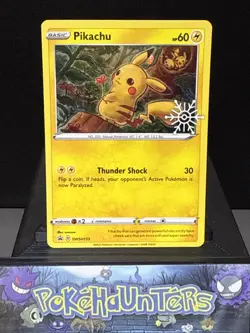 Pokemon Card Pikachu SWSH153 Advent Holiday Promo Snowflake Stamp NM - Image 1