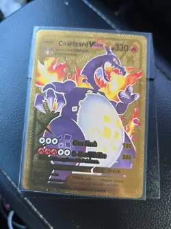 Pokemon Charizard VMax HP330 Gold Foil Fan Art Collector Card - Image 1