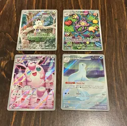 Lot of 4 Illustration Rare Pokemon Cards Phantasmal Meowth Wigglytuff and More - Image 1