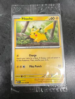 Pikachu 025/165 Pokemon Together Promo Sealed Pokemon Trading Card Game TCG - Image 1