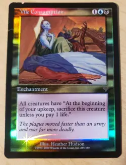 Magic the Gathering MTG Invasion Vile Consumption Foil Light Play See Pictures - Image 1