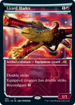 1x Lizard Blades - Foil - Showcase Light Play MTG Magic - Kid Icarus - - Image 1