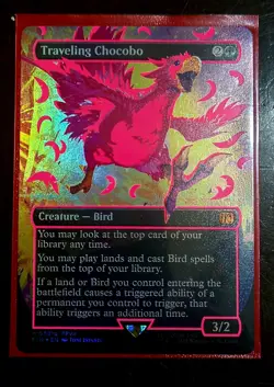 Traveling Chocobo (Borderless) (Neon Ink Pink) Final Fantasy Foil - Image 1