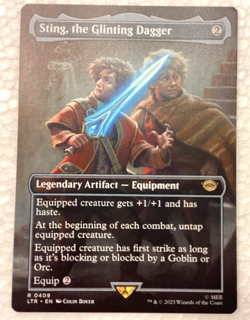 MTG Magic the Gathering Sting, the Glinting Dagger Borderless LTR! - Image 1