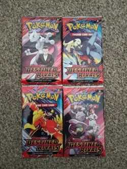 Pokemon TCG Destined Rivals Booster Pack Art Set Sealed (4 Packs) - Image 1
