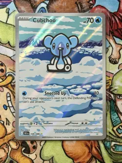 TCG Pokemon English Illustration Rare Cubchoo 109/086 Sv: Black Bolt Holo - Image 1