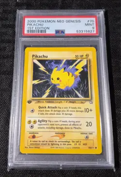 PSA 9(Mint)(1st Edition,Pikachu,(Set-Neo Genesis(#70)[Year-2000]Pokemon - Image 1