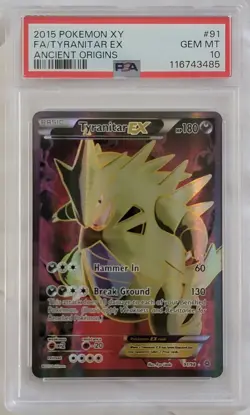 Pokemon Tyranitar EX Full Art 91/98 Ancient Origins PSA 10 Gem Mint - Image 1